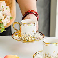 European Style Espresso Cups & Saucers Set of 6