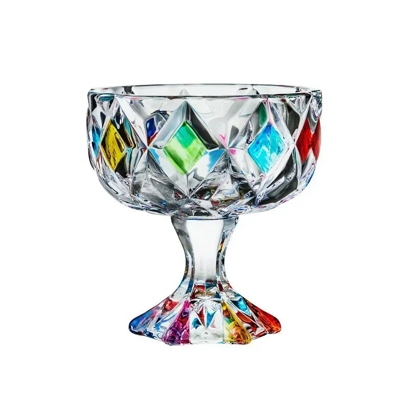 Hand Painted Glass Ice Cream and Dessert Cup