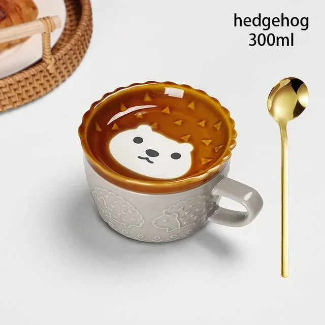 Japanese Cartoon Cat Ceramic Coffee Mug