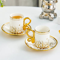 European Style Espresso Cups & Saucers Set of 6