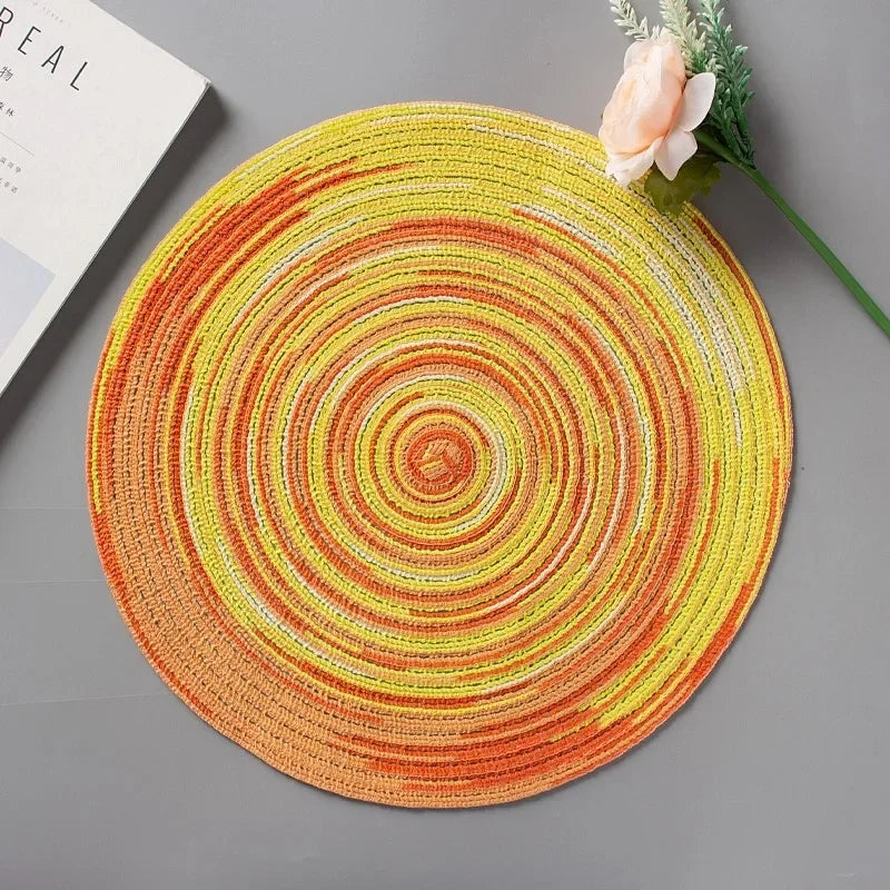 Linen Cotton Woven Round Dining Placemat
