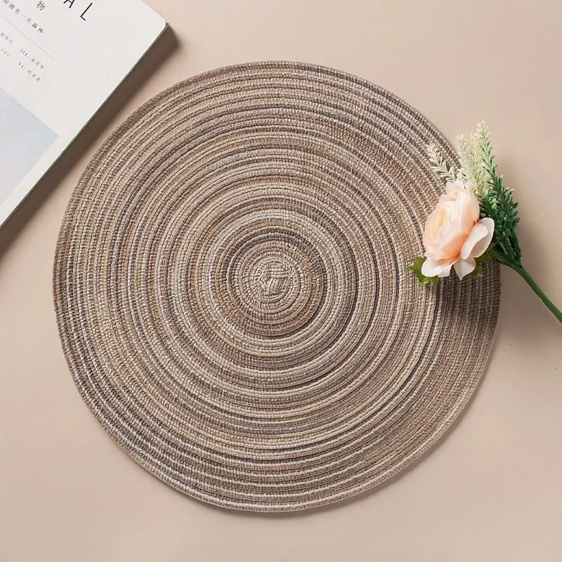 Linen Cotton Woven Round Dining Placemat