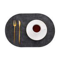 Faux Leather Oval Table Mats — Leatherette, Set of 6