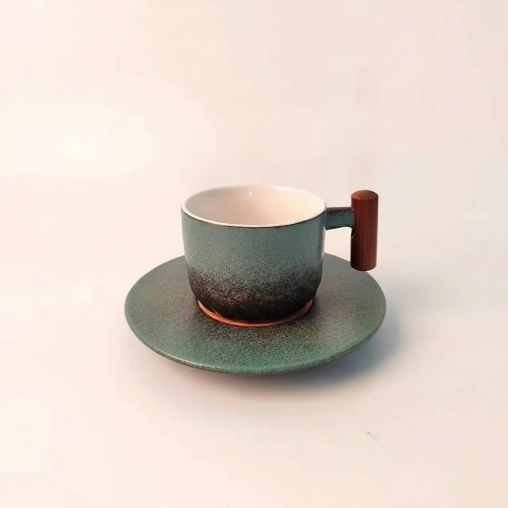 [IA] Green cup saucer set / 130ml | 1-main-google-shopping
