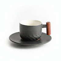 [IA] Black cup saucer set / 130ml | 1-main-google-shopping