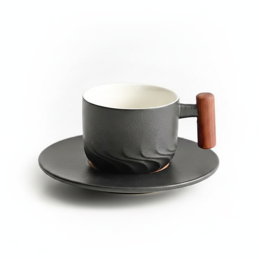 [IA] Black cup saucer set / 130ml | 1-main-google-shopping