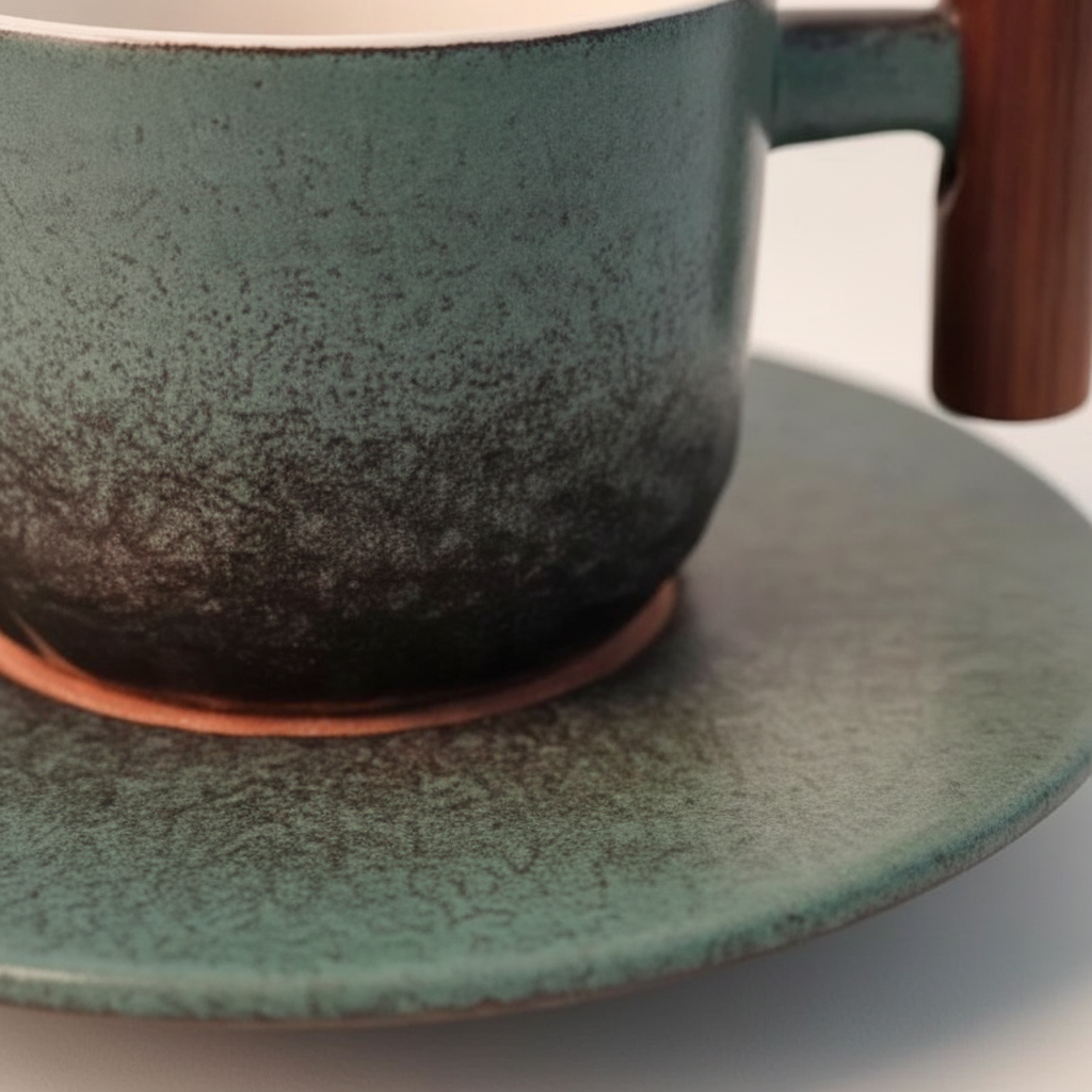 [IA] Green cup saucer set / 130ml | 4-value-detail