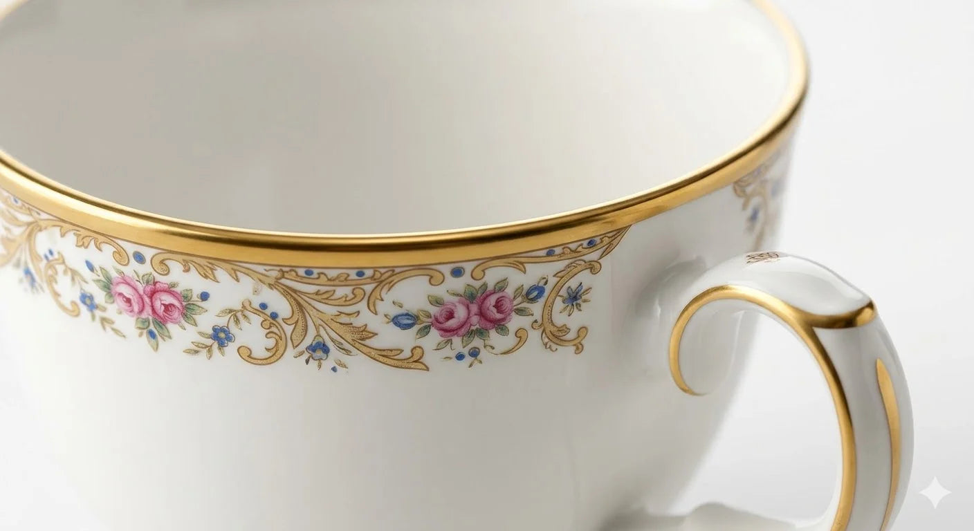 Bone China Tea Set with Teapot, 8 Cups, Saucers and Stand, view 2
